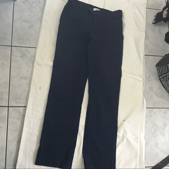 GAP Vintage Y2K Flare Book Cut Stretch Cotton Flat Front Pants Minimalist Blue - Picture 8 of 8